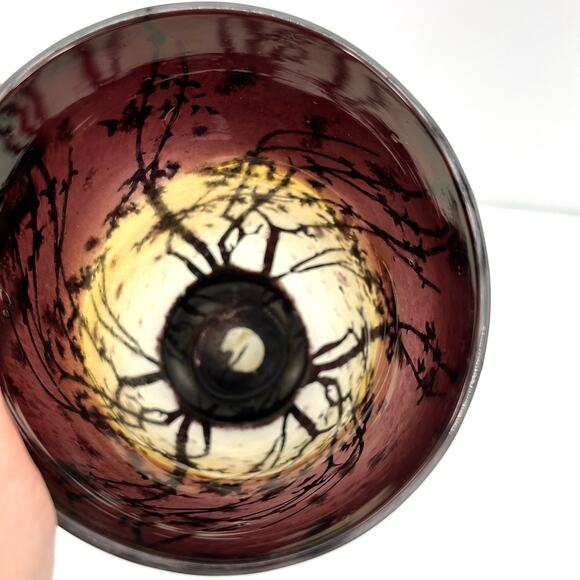 Acid Etched Purple Cameo Glass Baluster Vase - Picture 4 of 7